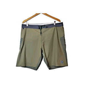 Roark Mens 36 The Savage Series‎ Boatman Shorts Hybrid Green Zip Pocket